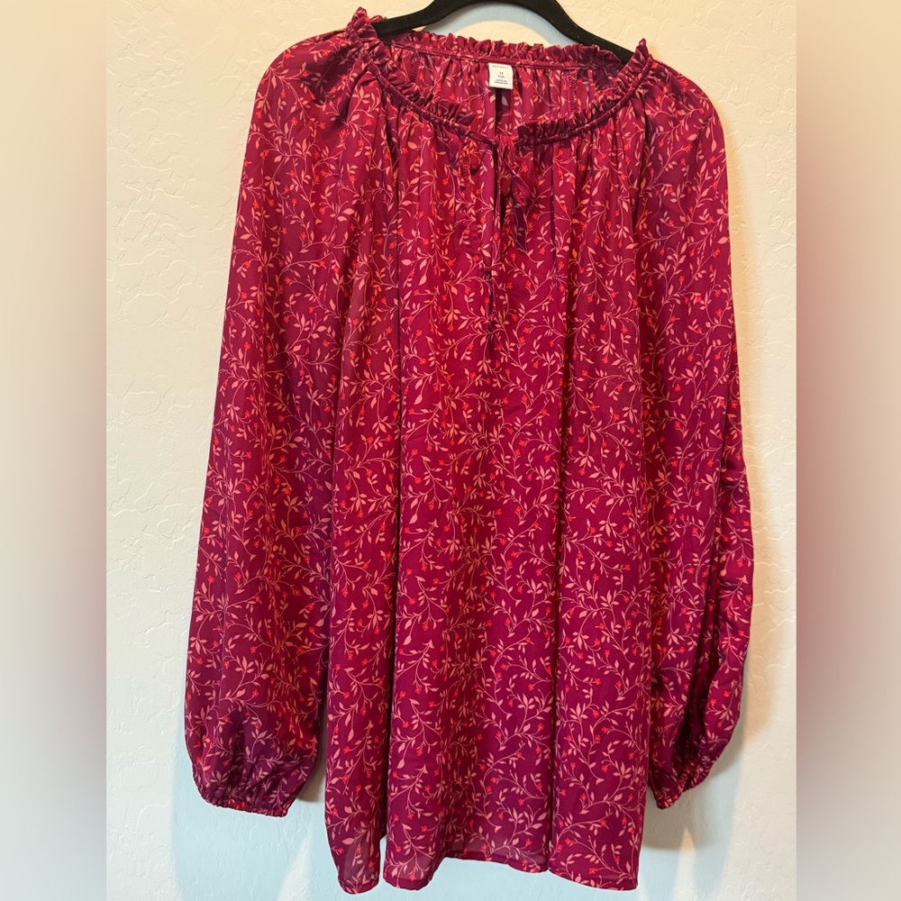 Old Navy 3/4 Sleeve Pink Floral Top - 2X